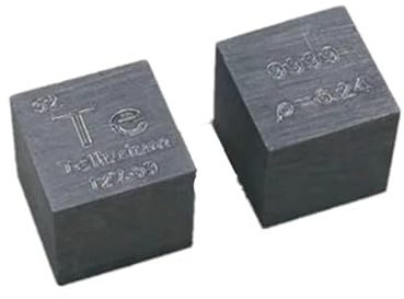 1 x 99,99 % reines Tellurium-Metall-Periodensystem, Würfel aus Metall, geschnitztes Element, wunderbare Bastelkollektion, 10 x 10 x 10 mm