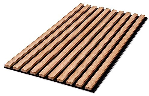 Wohnartig | Wandverkleidung | Lamellenverkleidung | Akustikpaneel | Wandpaneele auf filz | Akustikfilz | Lamellenwand | Lamellen dekor | Eiche | 90cm Hoch | 45cm Breit |