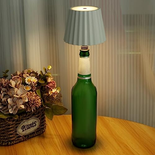 Eummy LED Wine Bottle Lamp Wireless Bottle Lampshade Table Light 3 Colors Dimmable Night Light Touch Control Cordless Decorative for Bar Restaurant Bedroom