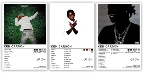 Ken Poster Home Decor A Great Chaos Music Carson Album Cover signierte limitierte Auflage Leinwand Poster Wandkunst Bild Druck Schlafzimmer dekoratives Gemälde (3 Stück, 20,3 x 30,5 cm, ungerahmt)