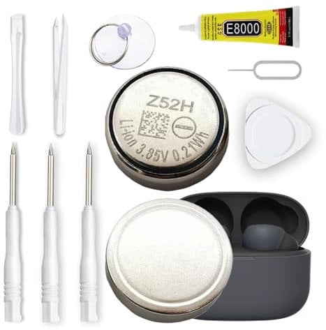 2pcs Z52H Battery with Professional Repair Tools, 𝟮𝟬𝟮𝟰 𝗡𝗲𝘄 𝗨𝗽𝗴𝗿𝗮𝗱𝗲𝘀 Battery Compatible with Sony LinkBuds S WFLS900N/B with Repair Kit