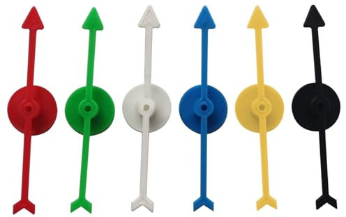 SHITOOMFE 6pcs Saugspinner Arrow Spinner 3,9 -Zoll -Brettspiel Spinner in 6 Farben Plastikspinner Brettspiel Ersatz für das Unterrichtszimmer Funny Party Game