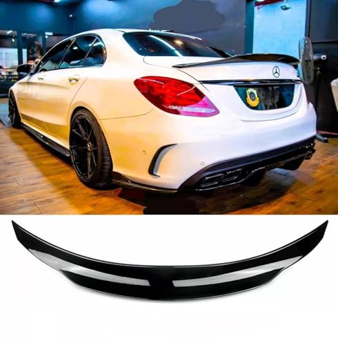 For Auto Perfectionists UK Rear Boot Spoiler Compatible With Mercedes C Class W205 2014-2021 High Kick PSM Ducktail ABS Gloss Black