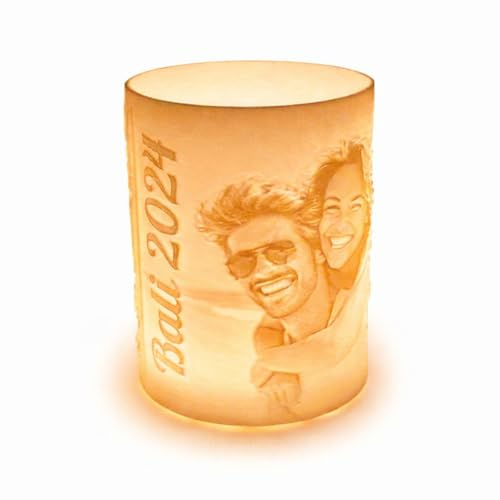 Personalisierte 3D-Foto-Kerze mit Bild und Text individuell gestaltet Valentinstag Freunde Familie Deko Kerzenhalter Teelicht Geschenkidee Zuhause Jahrestag Muttertag