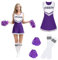Taechalingo Cheerleader Kostüm Damen,Cheer Outfit,Cheerleading Outfit,High School Musical Cheerleader Kostüm,Cheerleader Kleid(lila, L)
