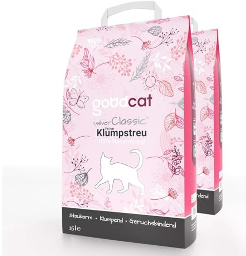 goodcat Silver Classic Katzenstreu - Klumpstreu (2x15 Liter) aus Bentonit