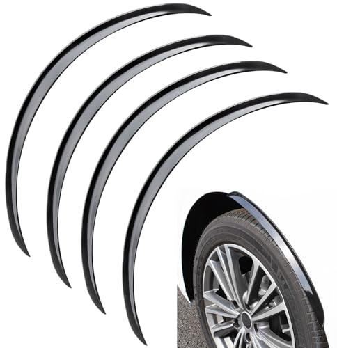 AUTOXBERT 4 Stück Kotflügelverbreiterung Universal Radlaufverbreiterungen Radkastenverbreiterung Radlauf Schutzleisten, Mudguards Auto Rad Fender Verlängerung für Auto Rad (Schwarz, 73cm)