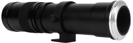 Sxhlseller 420-800 Mm Teleobjektiv für HF Montierung, Manueller Fokus F8.3 Bis F16 Objektiv für Wildtiermondvogelfotografie, Langlebig All Metal Long Zoom Camera Objektiv (Black)
