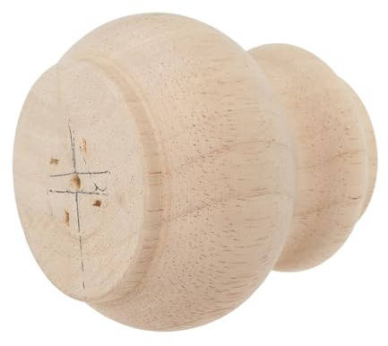 MUCKLILY Rundes Sofabein aus Massivholz 8X8cm Französischer Stil Möbelfuß für Sofa Couchtisch und Beistelltisch Robustes Naturbelassenes Holzmöbelbein mit Einfacher Montage