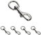 Ganzoo Karabiner-Haken mit Drehgelenk L: 68 mm, Bolzenkarabiner für Hunde-Leine, 4 Stück, Wirbelkarabiner, für Paracord 550 Hundehalsband, legierter Stahl, Schnapp-Karabiner Drehkopf, Farbe: Silber
