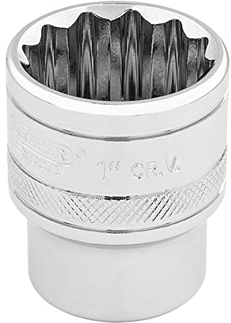 Draper 49484 Square Drive Hi-Torq 12 Points Socket 3/8 Length, Blue