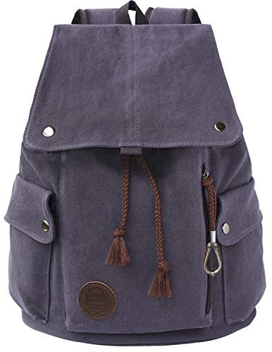 Cooleaf Canvas Leinwand Rucksack Vintage für Outdoor Camping Außflug Sports Universität Rucksack Wanderrucksack Schultasche Schulrucksack Herren Damen Mädchen Jungen Teenager Rucksäcke (Blaues Lila)