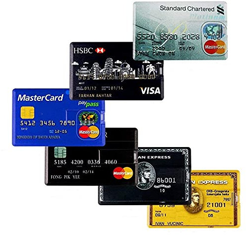 E.T. INSIDE™ 6PCS 64 Go Clé USB Flash Drive Super Mince Forme de la Carte USB Memory Stick Chartered Standard MasterCard