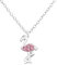 Monkimau Mädchen Halskette Flamingo Anhänger aus 925 Sterling Silver echt Silber mit 4 Rosa Kristallen 45cm Kette