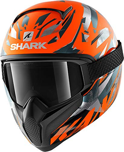 SHARK Herren NC Motorrad Helm, Orange, XS