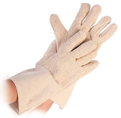 FRANZ MENSCH Faust oder Finger-Backhandschuh, Hitzeschutz-Handschuh, Ofenhandschuh, Bäckerhandschuh mit Stulpe, Küchenhandschuh, Größe:Finger