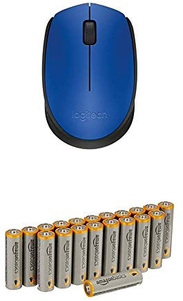 Logitech M171 Souris sans fil Bleu avec les batteries AmazonBasics
