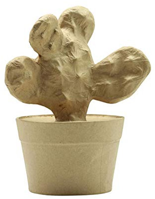Décopatch HD047C - Un support en papier brun mâché 9,5x13x16,5 cm, Cactus raquette