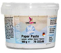 CREARTEC - Paper / Papier Paste - weiß - papierähnliche Struktur - zur kreativen Gestaltung detailgenauer Motive - 100 g - Made in Germany