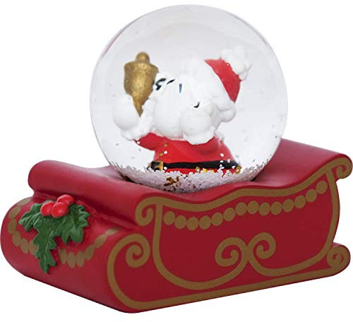 Die Geschenkewelt 49793 Traumkugel Schlitten, Höhe 9 cm, Weiß, Rot