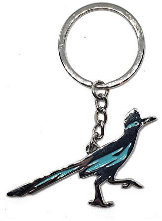 Arizona Schlüsselanhänger (Silber) – Südwesten Geschenkidee – Arizona-Souvenir – Metall-Schlüsselanhänger – Indianer-Design, Road Runner, Small