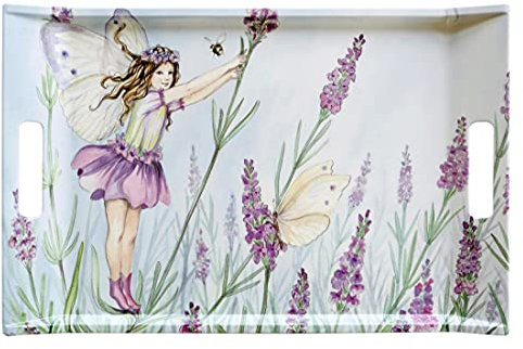 Lashuma Vassoio grande per bevande 47 x 31 cm, vassoio decorativo italiano, vassoio in melamina, colore: lilla