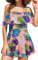 SHEKINI Maillots De Bain Femme Une Pièce avec Jupette Élégant Une Epaule Volants Abdominal Contrôle Ruched Maillot Une Pièce Robe de Plage Vintage Jupe De Bain（XL，Rose FD）