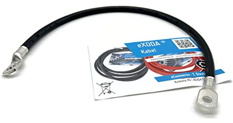 eXODA Cavo da batteria di 50cm Cavo di alimentazione da 35 mm² in rame con estremità ad anello M8