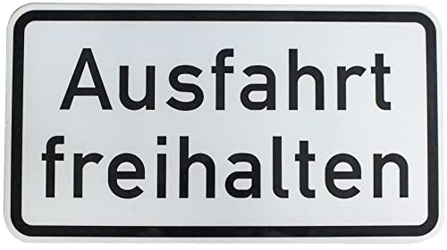 Original Verkehrszeichen 1000- mit Sonderschriftzug Ausfahrt freihalten 330 x 600 mm RA1 Schilder Baustellenschild Verkehrsschild Schild Straßenschild Verkehrsschilder Straßenzeichen Straßenschilder