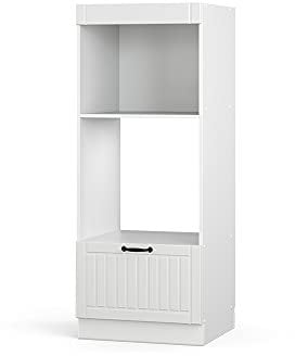 Vicco Armoire Micro-Ondes Fame-Line, Blanc Campagne/Blanc, 60 cm Ouvert