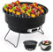 Shineyoo Klappgrill Holzkohlegrill Klein Grill Tragbarer Campinggrill mit Isolierter Tasche for Picknick Outdoor Garten Party,Schwarz 26×26×18cm