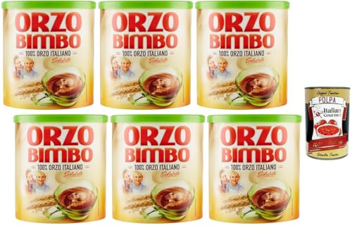 Italian Gourmet Bundle Gerstenkaffee Instant Getränk 6x 120g + Italian Gourmet Polpa Gratis – Löslicher Gerstenkaffee aus 100% italienischer Gerste koffeinfrei Frühstück Getränk Alternative zu Kaffee