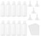 10pcs 100ml Clear Plastic Bottles - Transparent Empty Refillable Cosmetic & Travel Bottles Set with Labels & 5pcs Small Funnels
