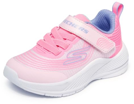 Skechers Girl's Microspec Advance Sneakers, Light Pink Mesh/Lavender Trim, 2.5 UK Child