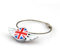 Porte-clés en alliage chromé poli en forme d'aile compatible avec toutes les Mini Cooper One S JCW PJ03, Rouge/Union Jack