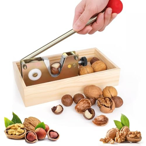 YushengTai Nussknacker, Nussknacker für Walnüsse, Einstellbar Walnussknacker, mit Hebel-Funktion, Einfaches Schälen verschiedener Nüsse, Geeignet für Walnüsse, Macadamia, Haselnüsse, Pekannüsse, Groß
