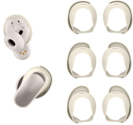 Aiivioll-Ohrhörer für QuietComfort Ultra Wireless Noise Cancelling Earbuds(2023),Waschbare, rutschfeste Silikon-Sport-Ohrstöpsel mit Flügelspitze (Weiß,S/M/L)