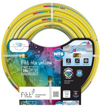 FITT NTS Yellow 1/2 (12,5 mm) 30m, Tubo per Irrigazione Giardino, Robusto e Malleabile per Uso Intensivo