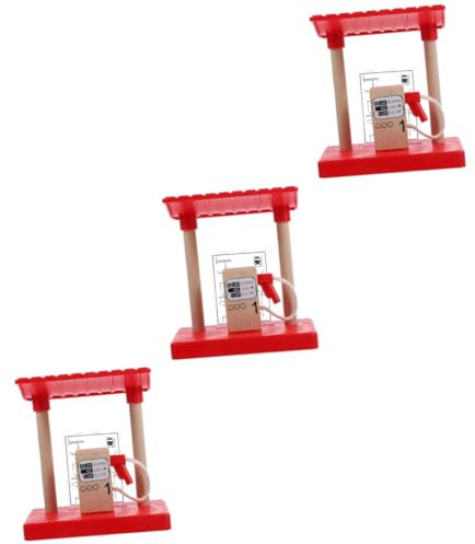 BESTonZON 3st Gleiszubehör Verkehrs Tankstelle Mini-tankstellenmodell Spielzeug Zum Bahnübergang Lustiges Straßensperrenmodell Spielzeuge Bahnübergang Zeichen Puzzle Kind Der Zug Holz