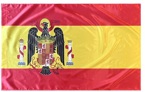 Durabol Bandera de España Escudo Aguila de San Juan Española Preconstitucional 150 x 90 cm Satén (1945-1977)