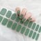 Gel Nail Stickers 20 Stickers Gel Nail Wraps Soft Self Upgrade Full-Cured Gel Nail Strips Adhesive Gel Nail Stickers Salon Lasting for 15 Days Gel Nail Strips No Need UV/LED Lamp (Green Glitter)