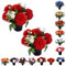 Caliko Set of 2 Grave Flower Pots with Improved Design | Artificial Flowers for Graves in Pots | Chrysanthemum Red Daisies Perfect for Cemetery Decor, Christmas Tributes & Memorial Elegance.