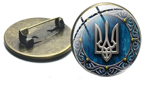 GDXGHJU Broche en émail avec symbole du trident ukrainien - Cadeau idéal pour les supporters