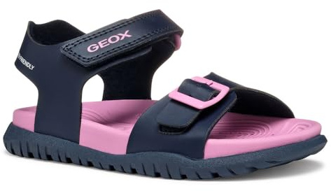 Geox Girls J Fusbetto Gi Sandal, Navy Fuchsia, 3.5 UK