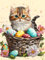 Malen Nach Zahlen Erwachsene Kinder Anfänger DIY Handgemalt Ölgemälde auf Leinwand Kits, für Home Dekoration oder Geburtstag Weihnachten Geschenk Mit Farbe und Pinsel, (Cat Ostereier) 90x120cm F-232