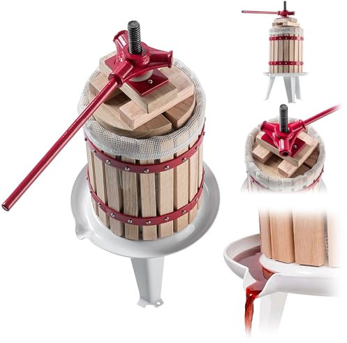 KADAX Prensa de frutas de 6 litros, exprimidor de vino, molinillo de frutas, para uva