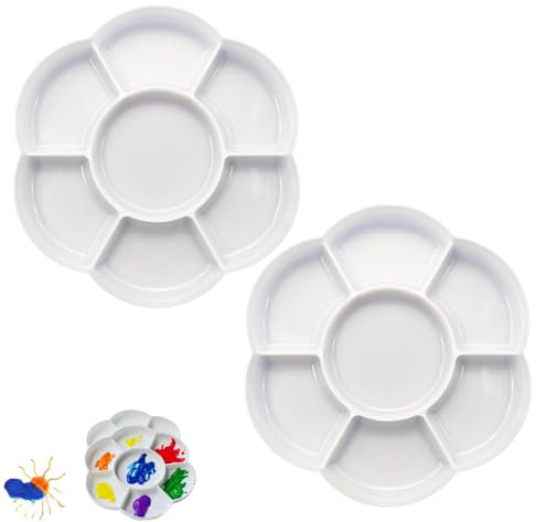 2 Pcs Paint Palette Tray Plastic for Kids and Adults to Create DIY Craft Professional Art Painting