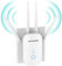 WONLINK 2025 Nouveau Répéteur WiFi Puissant 1200Mbps Amplificateur WiFi Puissant, WiFi Extender WiFi Booster Couvre jusqu'à 100 m²,Repeteur WiFi avec Port Ethernet et 4 Antennes,Blanc