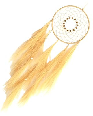 Dekorativer Traumfänger aus Kunstrasen mit Quasten, bunte Perlen, Wandbehang für Schlafzimmer und Wohnzimmer, Wanddekoration