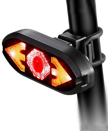 Fahrrad Blinker LINISME USB Wiederaufladbar Fahrrad Hecklicht mit Horn 120db Wasserdichtes Fahrradrücklicht mit Fernbedienung E-Bike Ultrahelles Sicherheitswarnrad Rücklicht für die Nacht